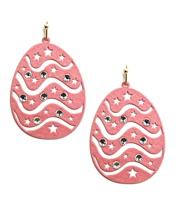 Easter theme leatherette earring - easter egg