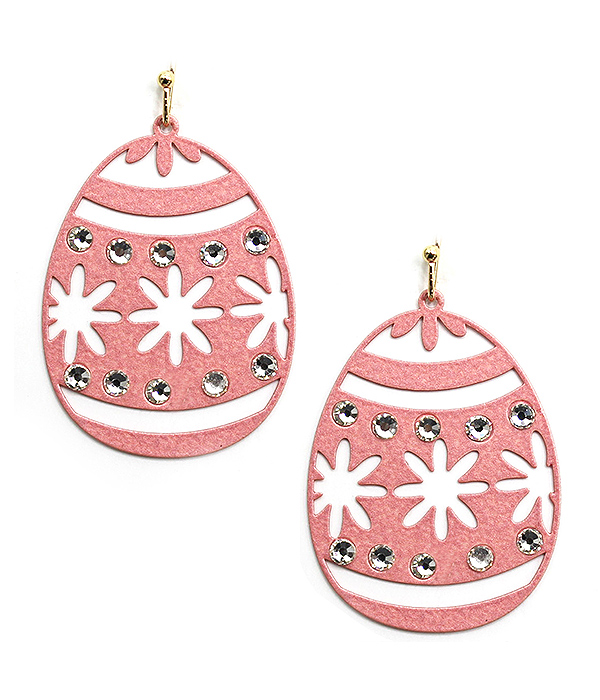 Easter theme leatherette earring - easter egg