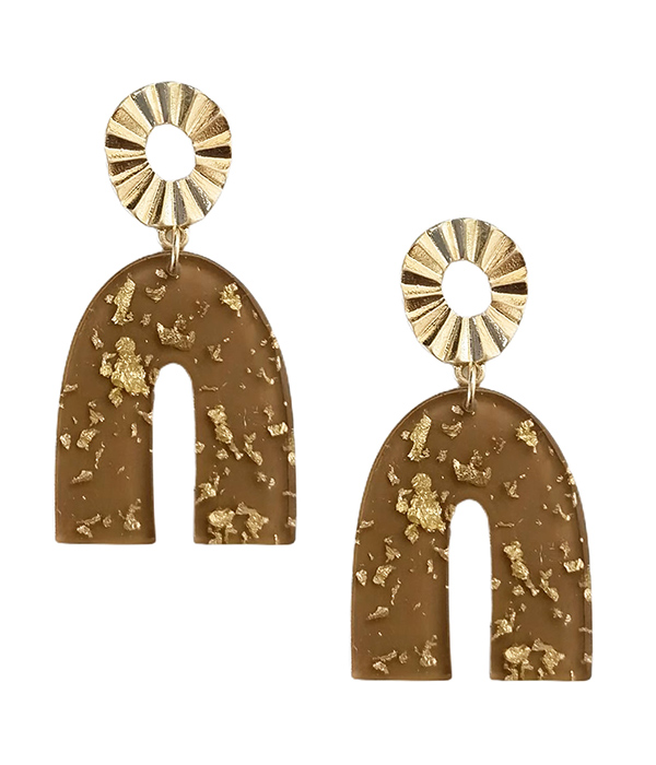 Acetate arch drop earring