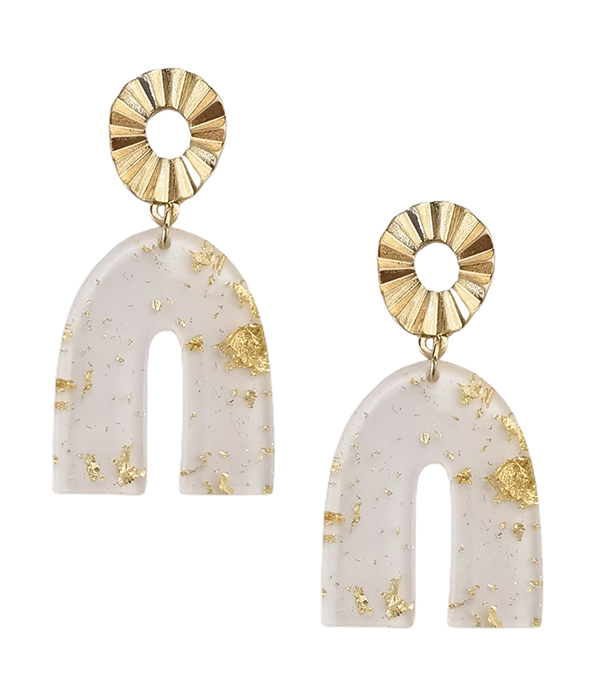 Acetate arch drop earring