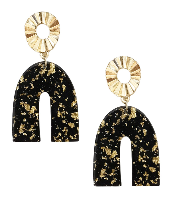 Acetate arch drop earring