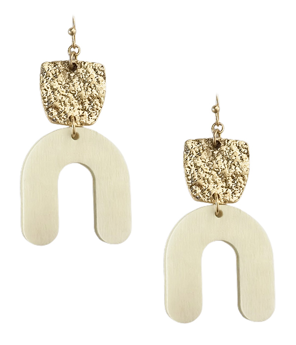 Wooden arch drop earring