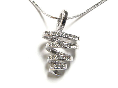 Made in korea whitegold plating designer inspired scribble pendant necklace