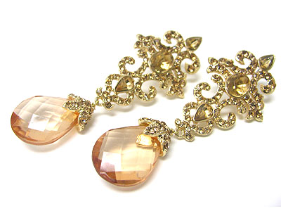 Boutique quality austrian crystal and facet glass setting earring