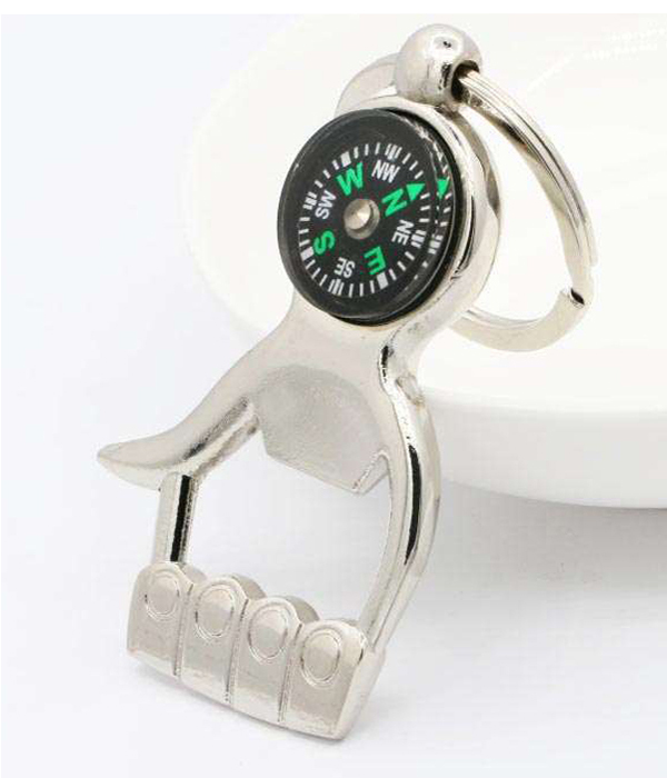 Palm openner and compass keychain
