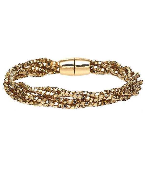 Multi bead mix twist magnetic bracelet