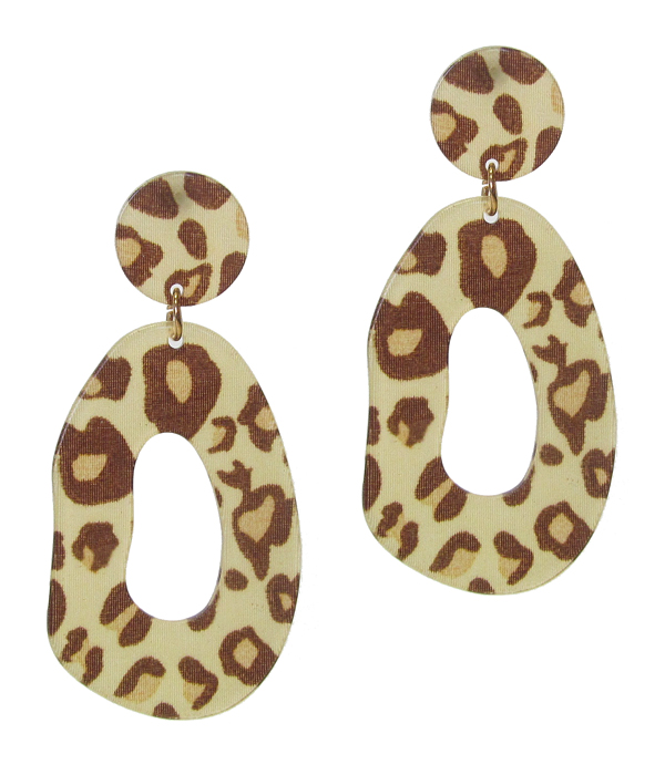 ANMAL PRINT ORGANIC CELLULOSE DISC EARRING
