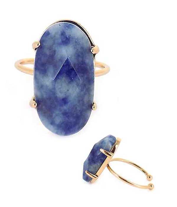 SEMI PRECIOUS STONE ADJUSTABLE RING