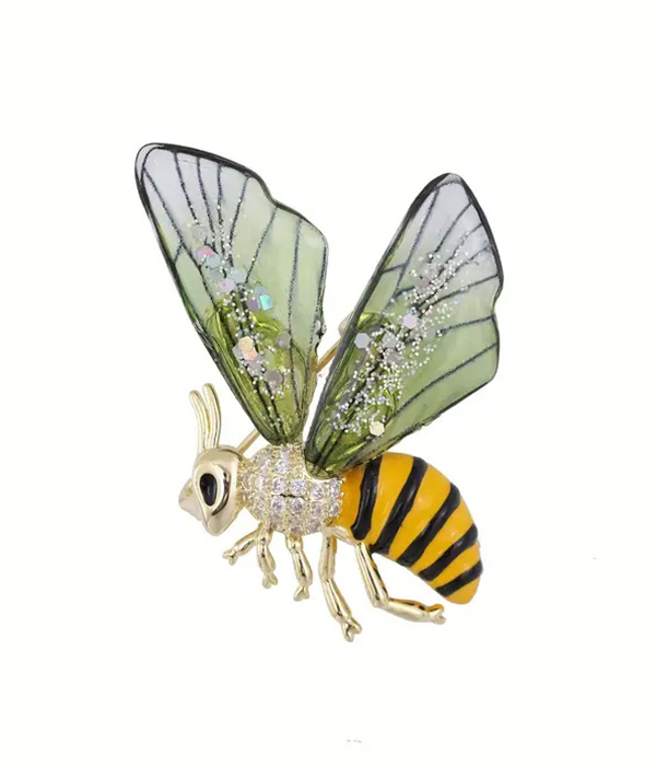 Epoxy bumble bee brooch