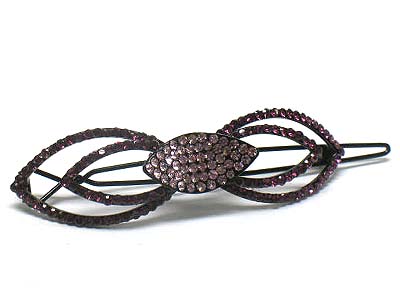 Crystal stud ribbon shape hair pin