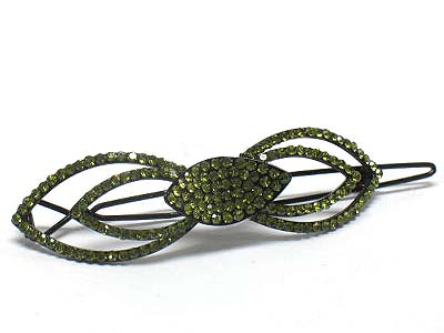 Crystal stud ribbon shape hair pin