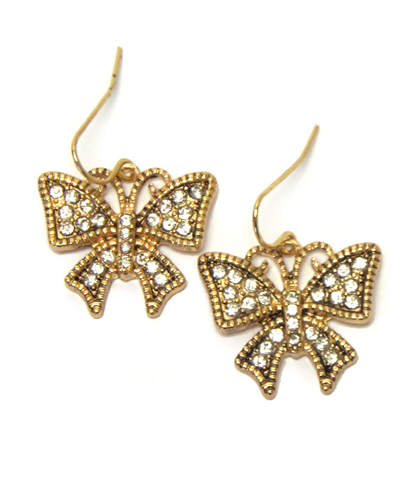 Crystal butterfly earring