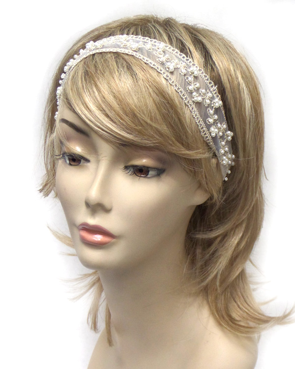Lace with small pearls headband 
