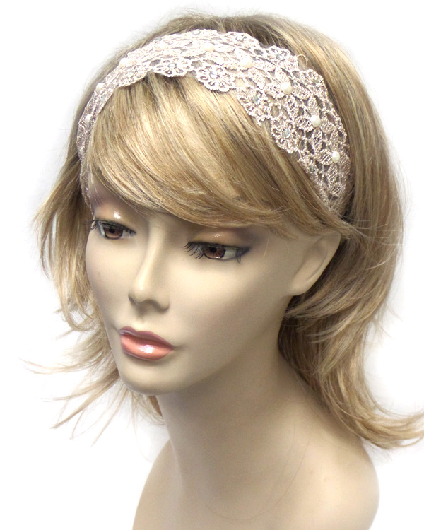 Lace with small pearls headband