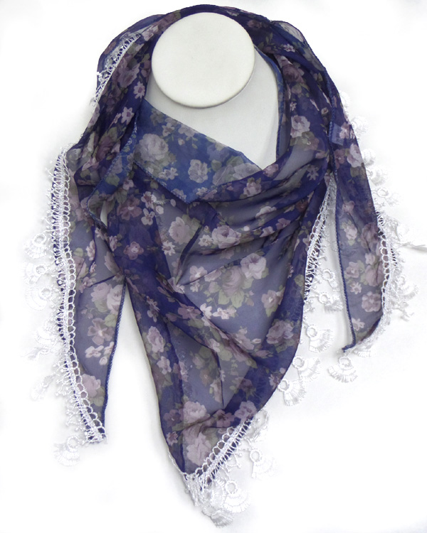 Flower with tassel scarf