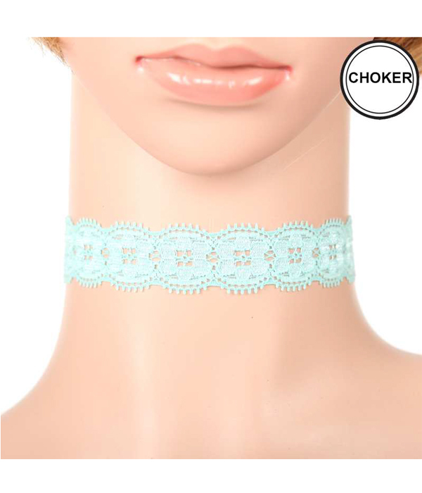 Fabric lace choker necklace