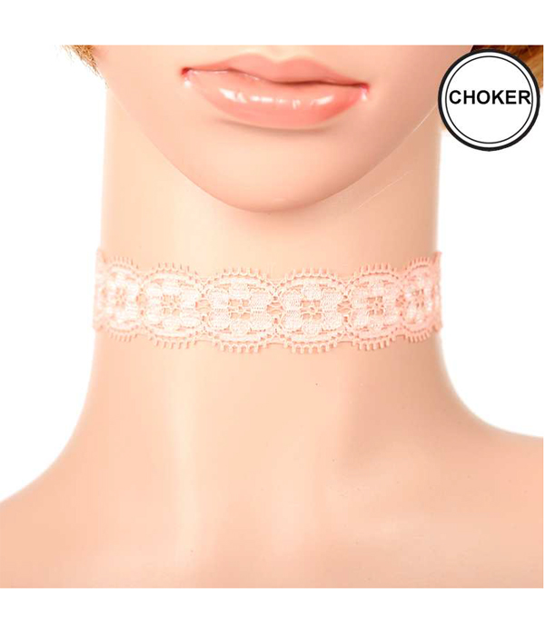 Fabric lace choker necklace