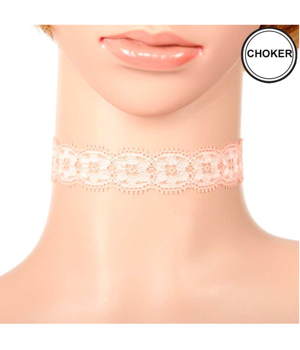 FABRIC LACE CHOKER NECKLACE