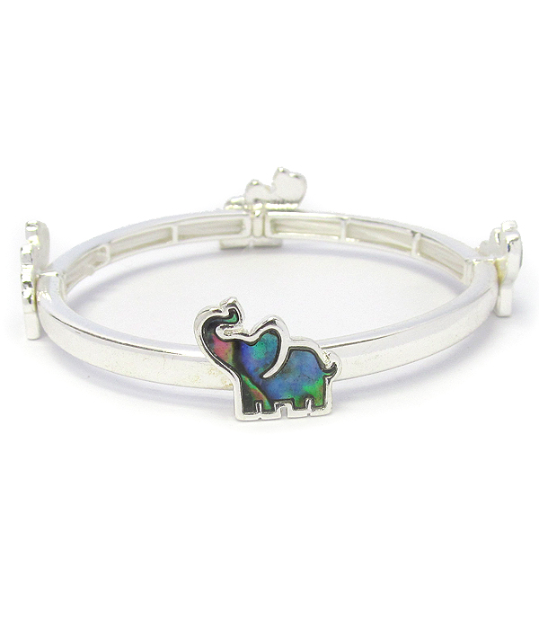 Abalone elephant stretch bracelet