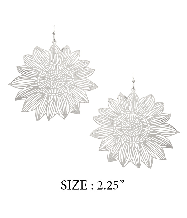 METAL SUNFLOWER EARRING