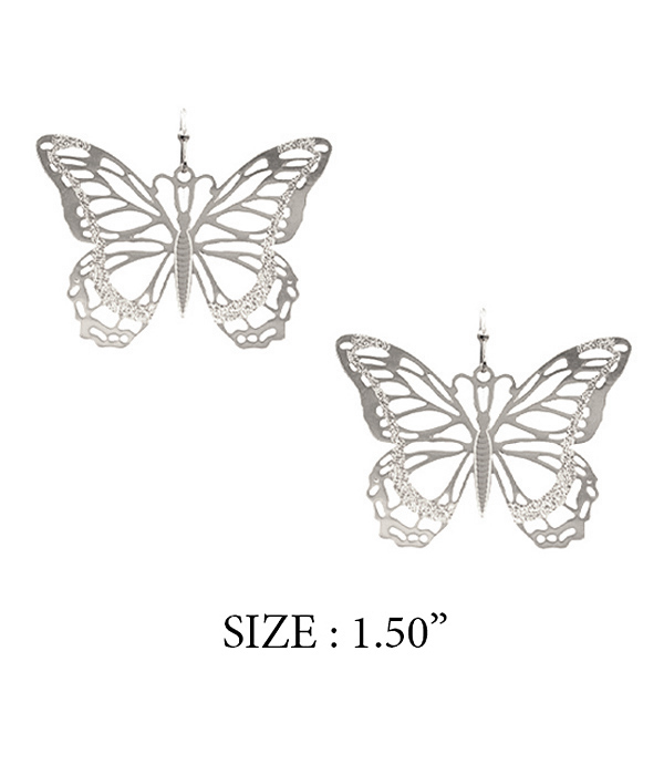 METAL BUTTERFLY EARRING