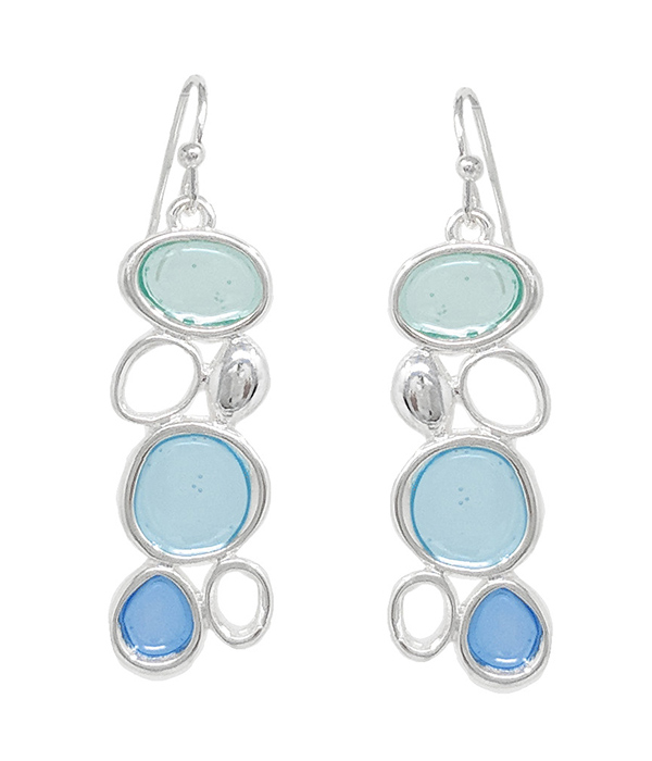 Window epoxy pebble earring