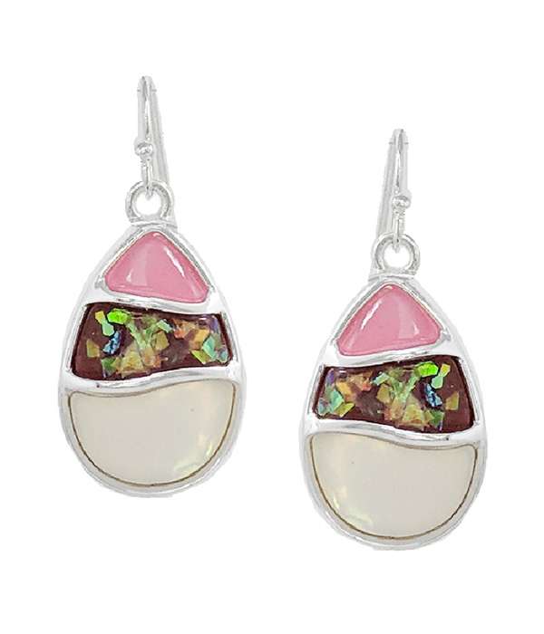 Epoxy opal teardrop earring
