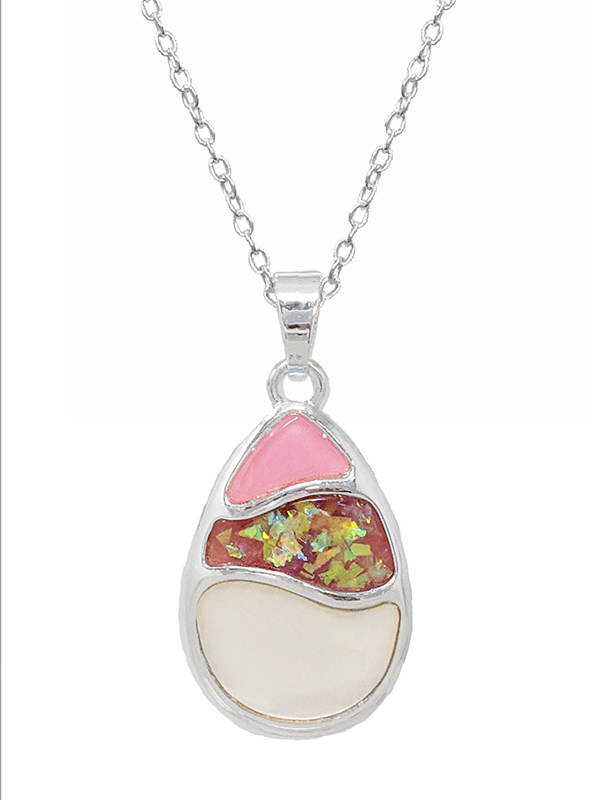 Sealife theme epoxy abalone necklace - teardrop