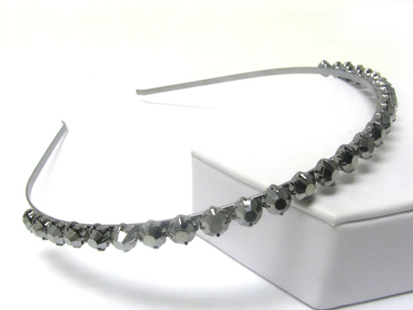 Crystal stud single line metal headband