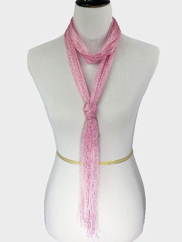 Metalic fabric lurex tie sash scarf