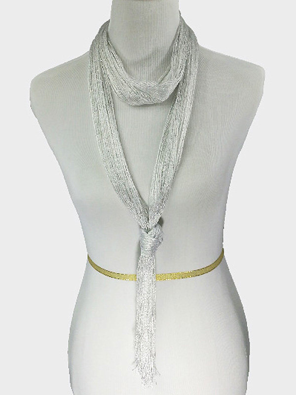 Metalic fabric lurex tie sash scarf