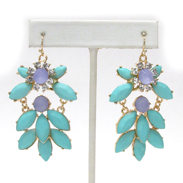 Crystal and acrylic stone drop shourouk style earring