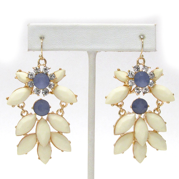 Crystal and acrylic stone drop shourouk style earring