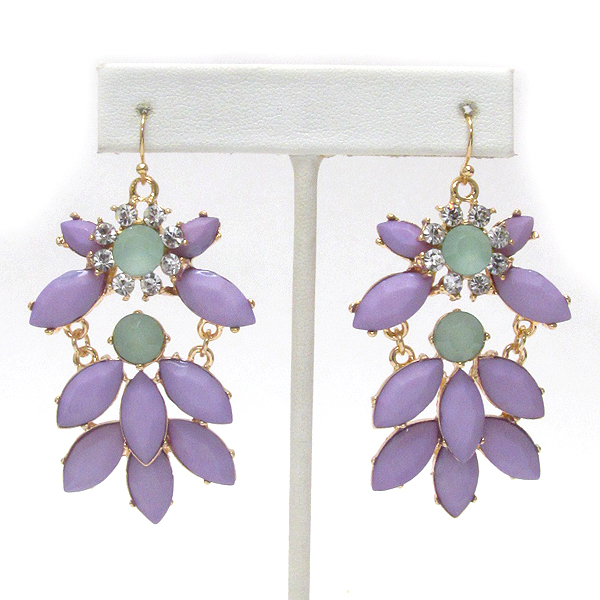 Crystal and acrylic stone drop shourouk style earring