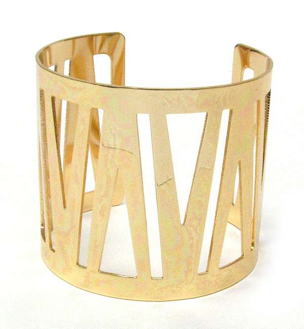 Chevron pattern metal bangle bracelet