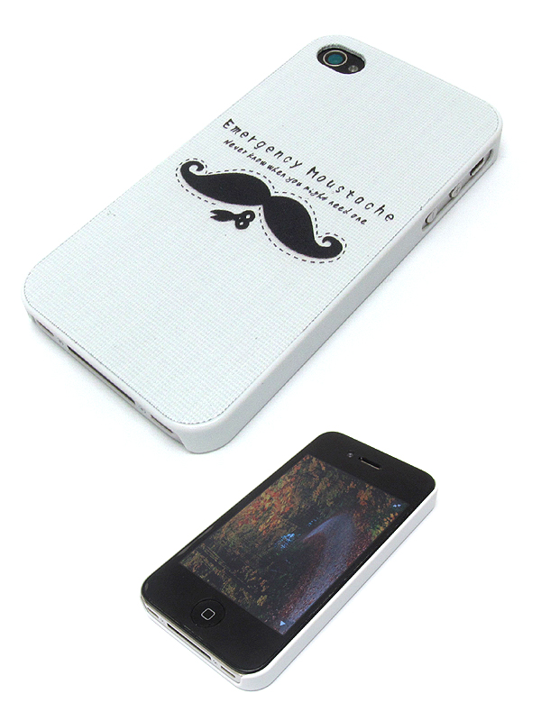 Emergency moustache theme cellphone case - hard case for iphone 4