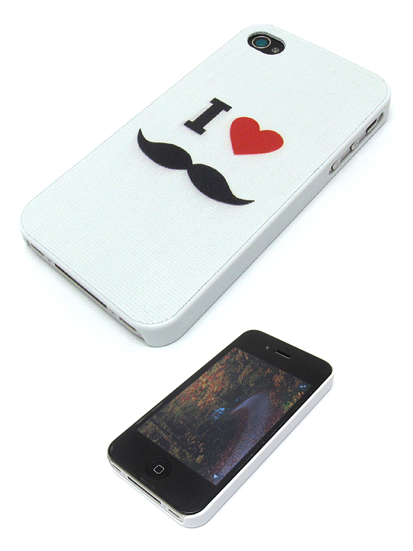 I love mustache theme cellphone case - hard case for iphone 4