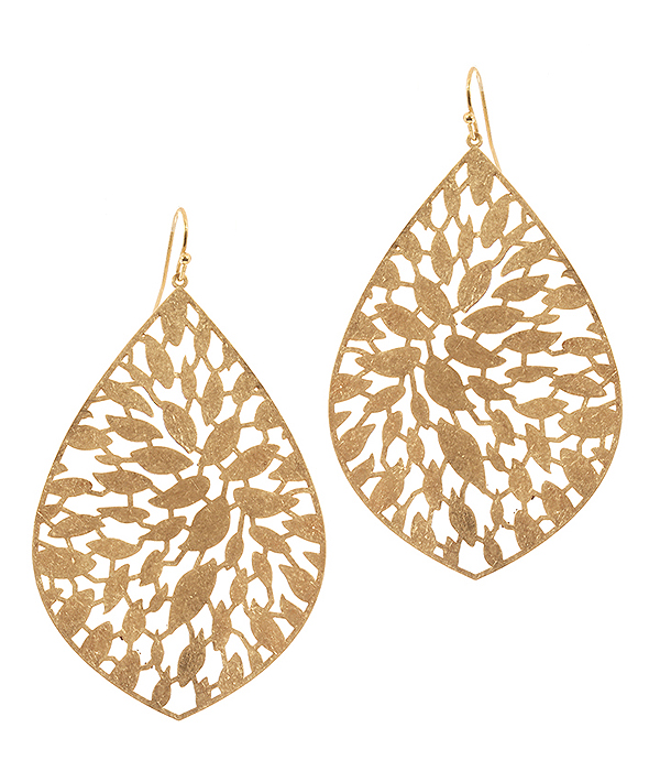 METAL FILIGREE TEARDROP EARRING