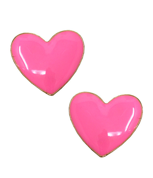 Puffy heart earring - valentine