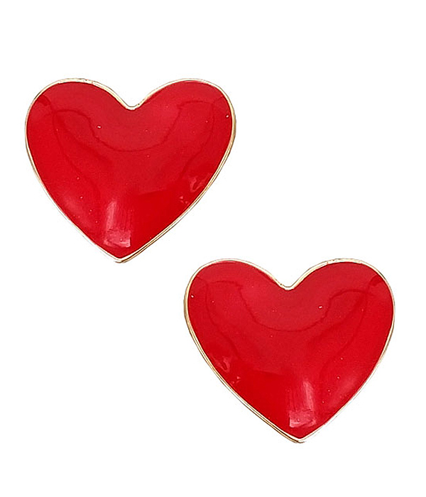 Puffy heart earring - valentine