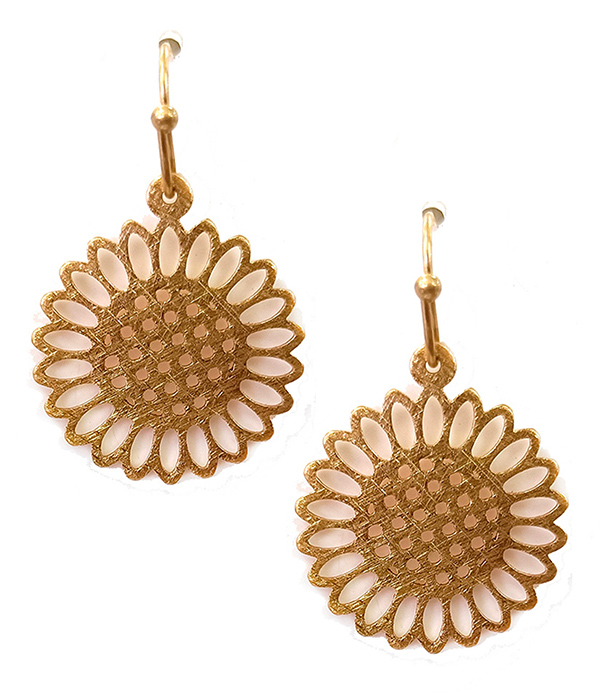 SCRATCH METAL SUNFLOWER EARRING