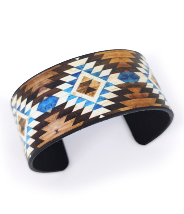 AZTEC PATTERN WIDE BANGLE BRACELET -western