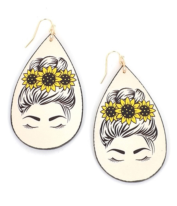 SUNFLOWER LADY TEARDROP EARRING