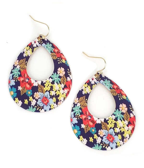 FLOWER THEME TEARDROP EARRING