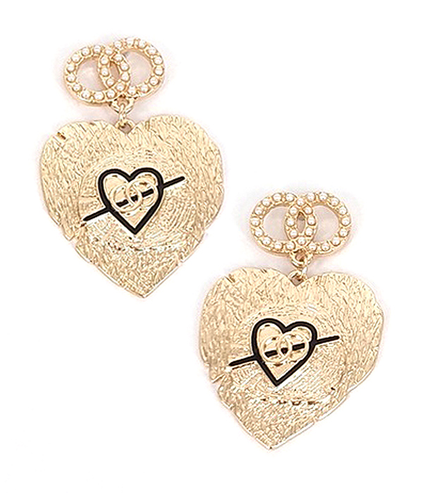 SCRATCH METAL HEART EARRING - VALENTINE