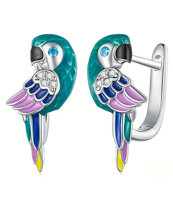 Parrot bird earring