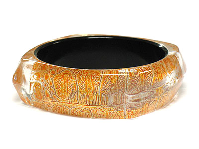 Snake skin pattern animal print acrylic bangle bracelet