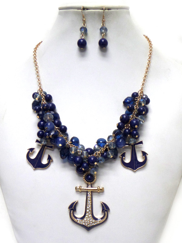 Beads anchor necklace set 