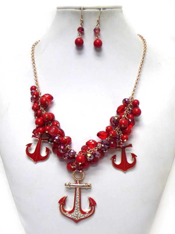 Beads anchor necklace set