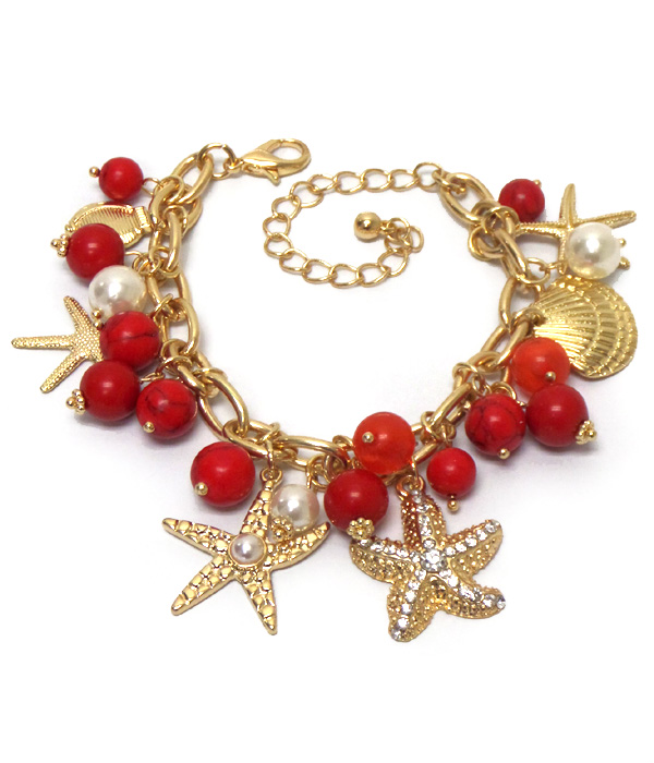 Beads with sealife charms bracelet